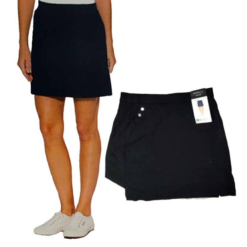 NWT Rafaella Comfort Black Stretch Skort Size Small